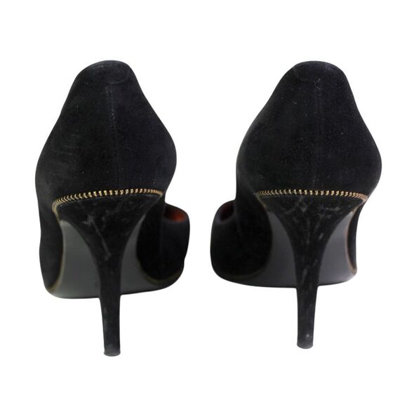 Givenchy BLACK GENUINE LEATHER SUEDE HIGH HEEL POINTED CLASSIC PUMP SHOES Sz 38 - Picture 5 of 13